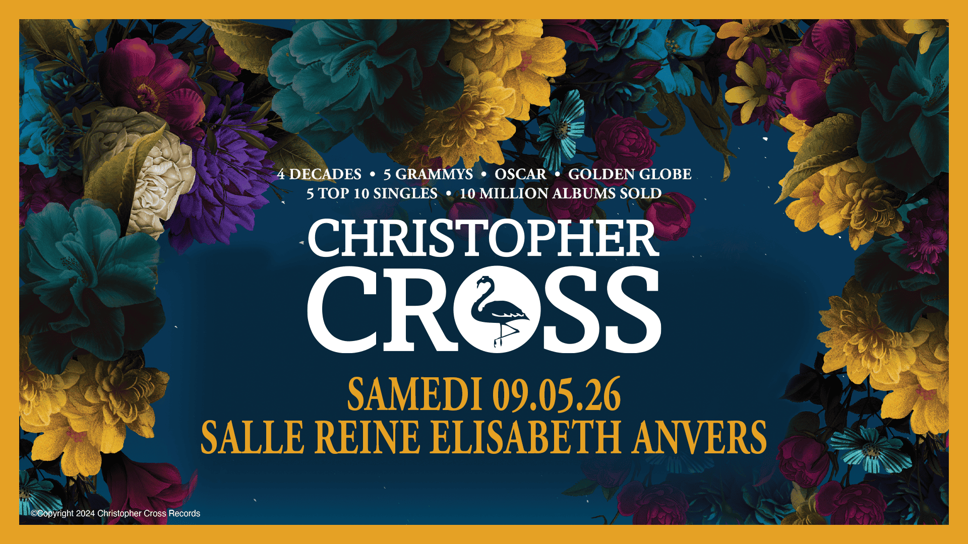 LE CÉLÈBRE CHANTEUR-COMPOSITEUR ET GUITARISTE CHRISTOPHER CROSS SERA À LA SALLE REINE ELISABETH D’ANVERS LE SAMEDI 9 MAI 2026