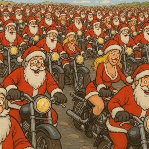 concentration de motard pere noel