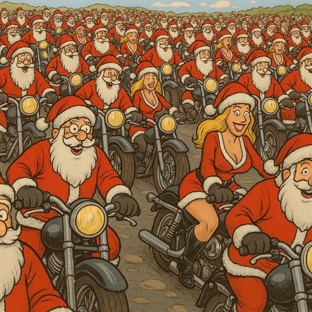 concentration de motard pere noel